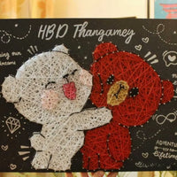 Milk & Mocha Teddy String Art