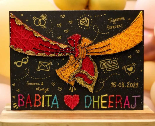 Gath Bandhan String art with name - Stitch&Gift