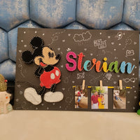 Nameplate String art with Cartoon Character - Stitch&Gift