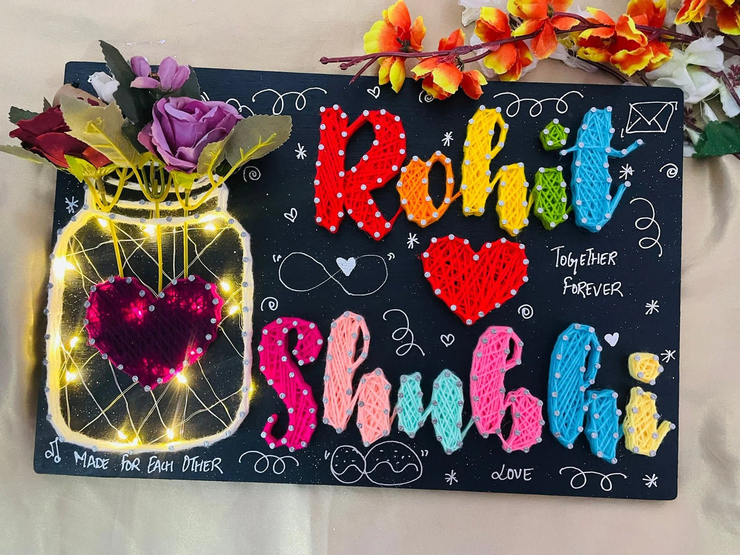 Anniversary Gift Name String art - Stitch&Gift