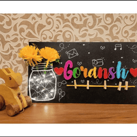 Hashtag String art Nameplate with Light Jar - Stitch&Gift