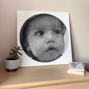 Charming Thread Art Portrait of a Little Princess