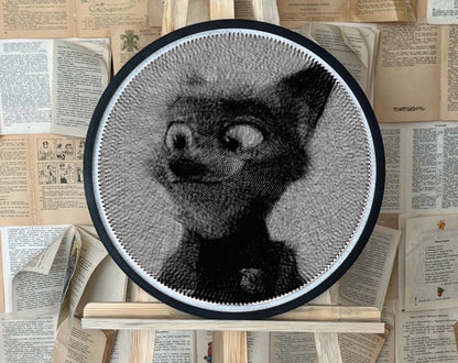 Adorable Thread Art Portrait of Your Furry Friend