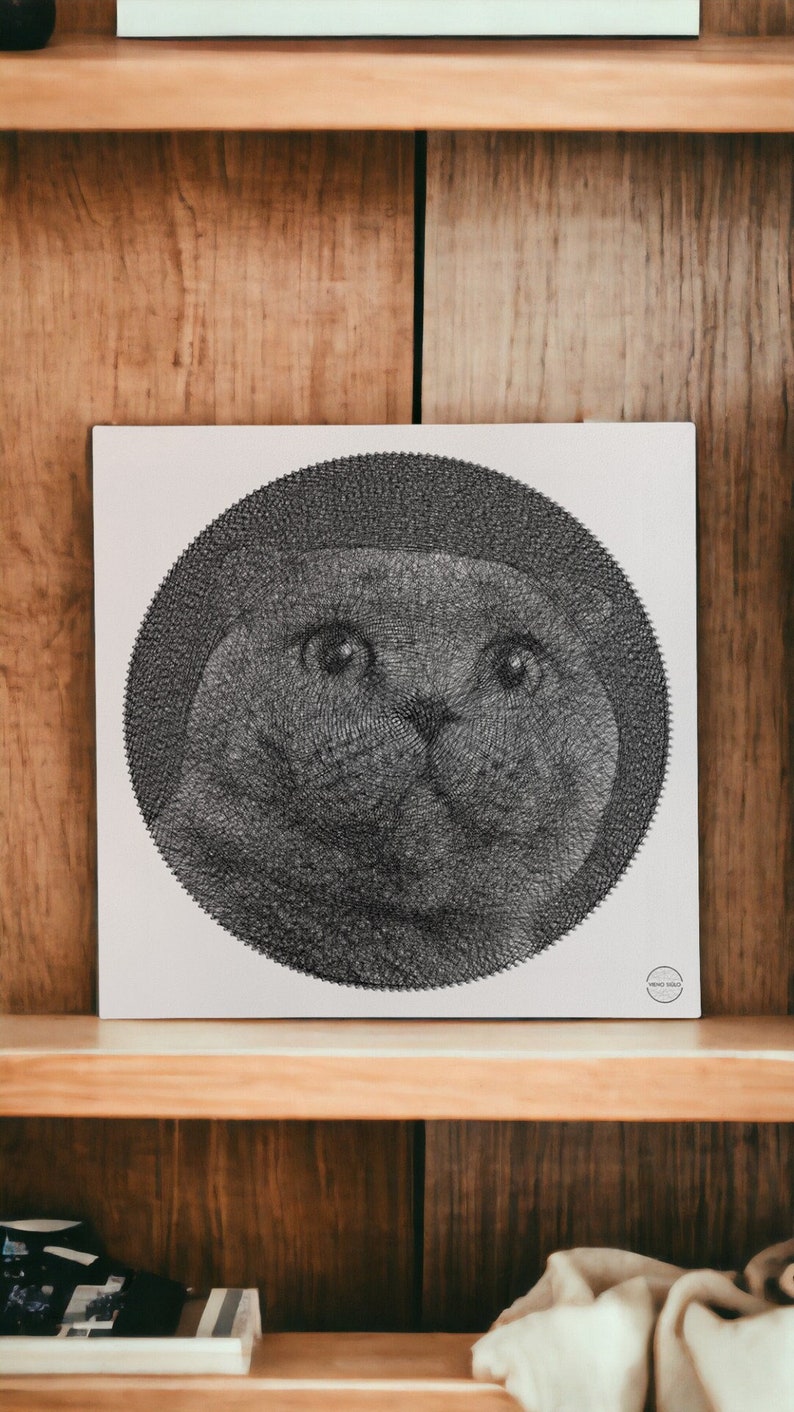 Adorable Thread Art Portrait of Your Furry Friend