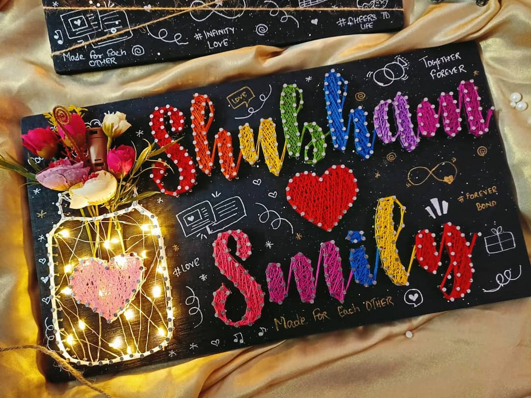 Anniversary Gift Name String art - Stitch&Gift